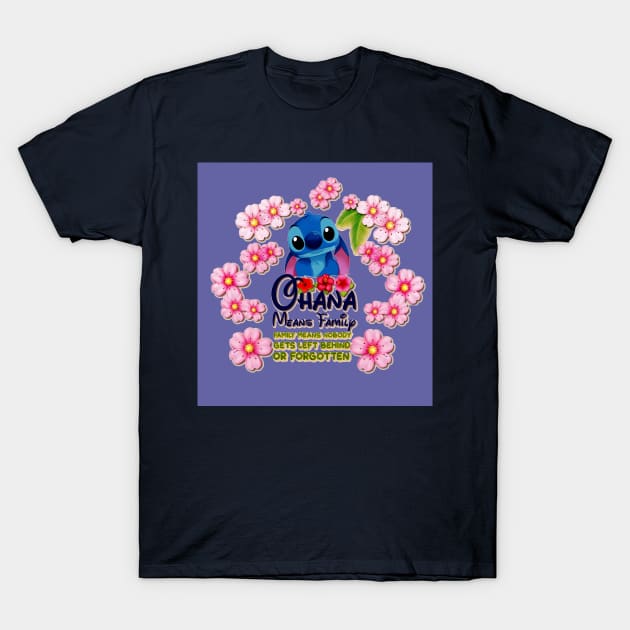 Ohana means family | Stitch | Very Peri T-Shirt by PyGeek